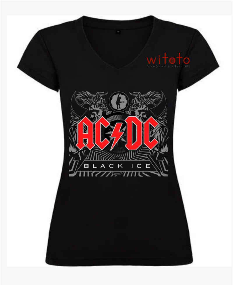 CAMISETA DAMA ACDC BLACK ICE TALLA M